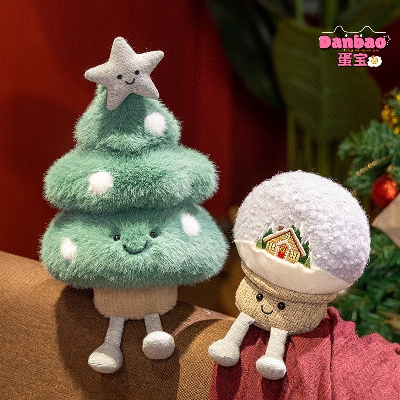 ((DANBAO) Đồ chơi sang trọng Giáng sinh tinh tế Búp bê cây thông Noel dễ thương Quả bóng pha lê trái cây an toàn Đồ trang trí Giáng sinh Chất liệu mềm Quà tặng cho bạn bè Quà tặng Giáng sinh Đồ chơi DANBAO