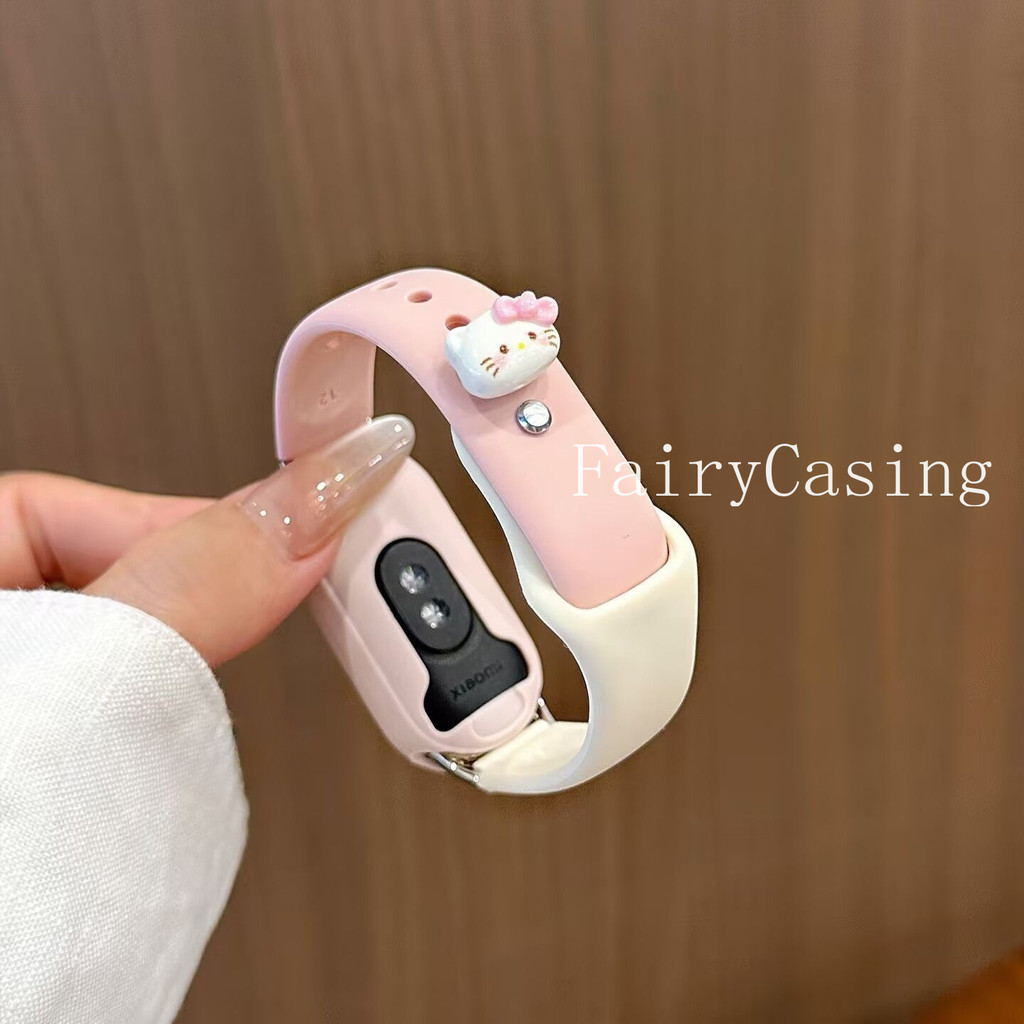 Dây đeo silicon KT dễ thương cho Xiaomi Mi Band 10 9 Vòng đeo tay phiên bản gốm cho Mi Band 8 7 6 5 4 3 NFC WristStrap NO CASE