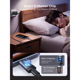 Cáp sạc USB-C sang USB-C UGREEN PD240W Chip đánh dấu điện tử thông minh Vỏ nhôm bện Cáp sạc tương thích cho iPhone 17