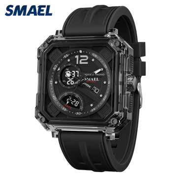 SMAEL 8121 Đồng hồ quân sự Đồng hồ nam 50M Đồng hồ đeo tay chống nước Đồng hồ bấm giờ Báo động Đèn LED Đồng hồ kỹ thuật số Đồng hồ thể thao nam