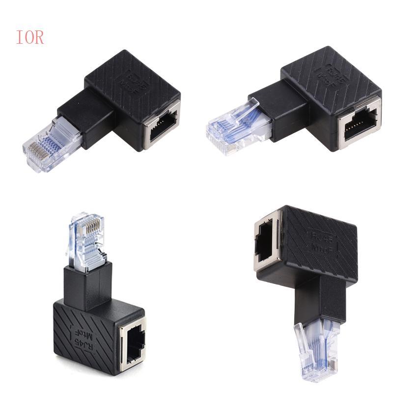 IOR 90 Độ Phải Trái Lên Xuống Góc RJ45 Nam Sang Nữ Cho Mèo 5 6 Ethernet LA