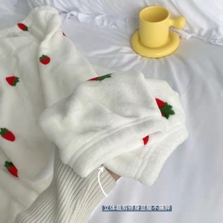Bộ Đồ Ngủ Nhung San Hô Dày Cho Thu Đông, Phong Cách Nhật Bản Dễ Thương