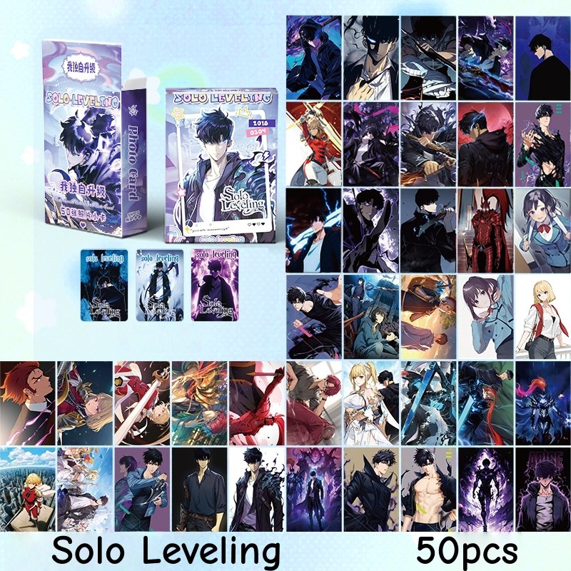 Bộ 50-55 Manga Manhwa Solo Leveling Laser Holographic Lomo Cards Run Wild Fake Slackers Photocards Tôi đã trở thành một vị thần trong trò chơi kinh dị bạn cùng kiểm tra Thẻ ba chiều YM