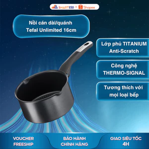 Nồi cán dài/quánh Tefal Unlimited 16cm (G2552802) - Lớp phủ Titanium - Bảo hành chính hãng 24 tháng