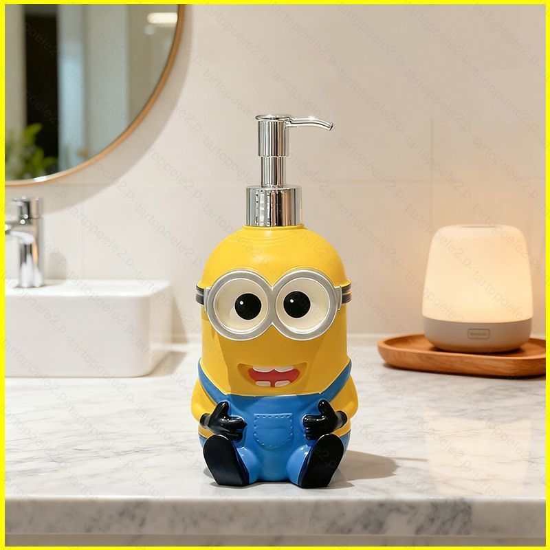 ST2 Minions Hoạt Hình Bồn Cầu Giặt Chất Giặt Sữa Tắm Dầu gội Pha Chế Chai Báo Chí TS2