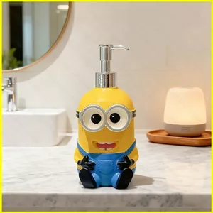 ST2 Minions Hoạt Hình Bồn Cầu Giặt Chất Giặt Sữa Tắm Dầu gội Pha Chế Chai Báo Chí TS2