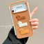Ốp điện thoại hình chú chó con thêu sang trọng màu nâu cổ điển dễ thương cho iPhone17 Pro Max 16 15 14 13 12 Pro Max bảo vệ camera chống sốc chống rơi mặt sau cứng