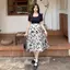 Đầm hoa tiệc cổ vuông bigsize nữ sang chảnh dáng dài trung niên cho mẹ summer flowers vintage dress