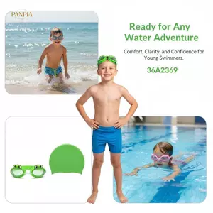 PNPIA- Trẻ Em Kính Bơi Mũ Bộ Chống Sương Mù Chống Thấm Nước Chống Tia UV Dây Đeo Có Thể Điều Chỉnh Cho Bé Trai Bé Gái Bể Bơi Trò Chơi