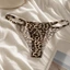 ZENZON Leopard Thong, Quần lót liền mạch in sọc, Quần lót lụa băng eo thấp sang trọng Quần lót nữ hàng ngày