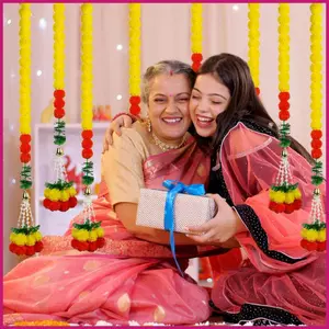 Vòng Hoa Cúc Trang Trí 5 Chân Nhân Tạo Diwali Vòng Hoa Trang Trí Dây Dài Trang Trí Hoa shopidaevn