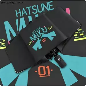 Hatsune Miku Umbrella Nhật Bản Hai Chiều Anime Ngoại Vi Học Sinh Tự Động Gấp Chống Nắng Mặt Trời