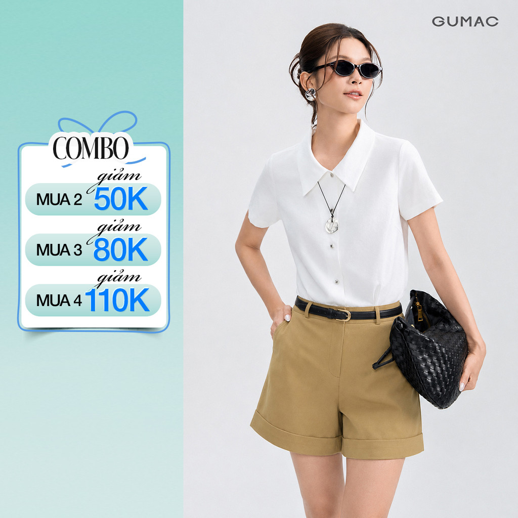 Quần Short Nữ GUMAC Form Suông Tôn Dáng Thoải Mái Ngày Hè LSHG05073