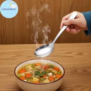 Pufangbliss Muỗng phẳng bằng thép không gỉ được đánh bóng Tăng cường bộ đồ ăn Thẩm mỹ cho mọi dịp ăn uống VN