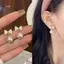 JULYHOT Châu Âu Mỹ Phong Cách Mới Sang Trọng Retro Tính Khí Thanh Lịch Hoa Ngọc Trai Bông Tai Thời Trang Nữ Trang Sức Massivedeals