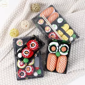 Tất Cao Cấp AWNGD, Tất Sushi Cá Tính Họa Tiết Bông Tai Kẹp Cá Hồi, Độc Đáo Ins Y2K Ngộ nghĩnh Tất Hộp Quà Tặng Dành Cho Nữ