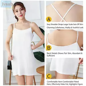 JVSUB Mùa Hè Petticoat Underskirt, Áo Vest Bên Trong Mỏng, Áo Camisoles dáng rộng Plus Kích Thước Liền Mạch Váy Nữ