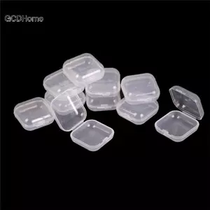 GCDHome 10 Chiếc Mini Trong Suốt Nhựa Hộp Nhỏ Trang Sức Nút Tai Hộp Đựng Hộp Bảo Quản HOT