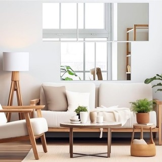 1 / 2 Bộ Decal Dán Tường Gương Acrylic 3D - Tấm Gương Hình Vuông Tự Dính Linh Hoạt DIY HD Trang Trí Phòng Ngủ Nhà