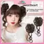 MYPANDA 2 Chiếc Xộn Xộn Bun Hair Piece Tousled Updo Với Tendrils Hair Bun Extensions Wavy xoăn tóc dành cho nữ.
