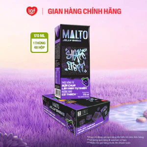 Sữa chua lên men tự nhiên MALTO Jelly Shake Shake It Off hương nho có thạch thùng 48 hộp x 170ml