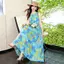Đầm lụa Cotton sang trọng nhẹ nhàng mùa hè Váy không tay cỡ lớn Phong cách dân tộc Phong cách phương Tây Che xác thịt Mẹ Mặc váy dài kỳ nghỉ bên bờ biển