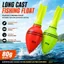 PYCOU 2 Gói Phao Câu Cá, Chất Liệu EVA 40g-150g Trọng Lượng Nhẹ Dính Bobber, Đúc Dài Thiết Kế Bắt Mắt Nhựa Bobber Màu Nổi Bật Đuôi Tên Lửa Bobber Câu Cá Đêm