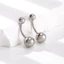 Nhẫn Rốn BRBRAA, Quả Bóng Tròn Hai Đầu Hợp Kim Titan Rốn Stud, F136 Chủ Đề Bên Ngoài G23 Phong Cách Thanh Cong Trang Sức Cơ Thể Xuyên Cơ Thể