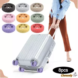 CHEESELY 8 Chiếc Vali Bảo Vệ Bánh Xe, Chống Trơn Trượt Giảm Tiếng Ồn Hành Lý Bánh Xe Bảo Vệ, Giảm Mài Mòn Bánh Xe Hấp Thụ Sốc Hộp Xe Đẩy Silicon Bánh Bao