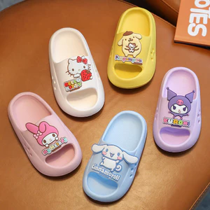 Sanrio Dép Chính Hãng Kuromi Bé Trai Bé Gái Trong Nhà Ngoài Trời Nhà Chống Trơn Trượt Dép Chống Mài Mòn Dép Thoáng Khí Mùa Hè POH5