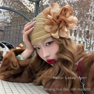 Mũ trùm đầu hoa dập xếp ly kỳ lạ Mũ trùm đầu phóng đại cao cấp Mũ biểu diễn nhảy múa