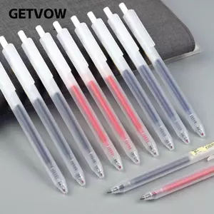 Bút Gel GETVOW, Mực Đen / Xanh / Đỏ 0.5mm Đầu Bút Trung Tính, Loại Bấm Đơn Giản Dụng Cụ Viết Nhanh Khô Trường Văn Phòng