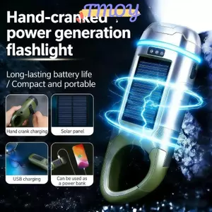 TMOY Sạc 3 Đèn Pin Năng Lượng Mặt Trời LED Tay Quay Dynamo Powered Đèn Khẩn Cấp Cho Đi Bộ Đường Dài Ngoài Trời Sinh Tồn TMOY