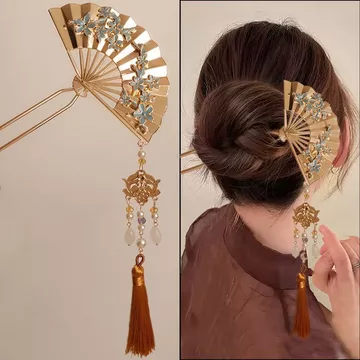 Phong Cách Mới Kẹp Tóc Hanfu Phụ Kiện -- Quạt Phong Cách Mới Kẹp Tóc Mũ Phong Cách Mới Kẹp Tóc Phụ Kiện Hanfu -- Quạt Phong Cách Trung Quốc Mới Kẹp Tóc Cô Dâu Xiuhe Mũ Kẹp Tóc Cổ Kẹp Tóc Váy Ngựa Kẹp 