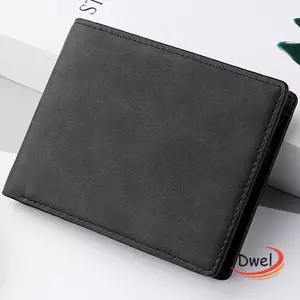 Ví đựng tiền xu DWEL, Ví nam dung lượng lớn bằng da PU, Túi đựng tiền nhiều khe cắm thẻ gấp thời trang