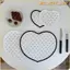 MONOSTYLE Placemats hình trái tim, Thảm cốc nước trang trí bằng vải Cotton, Chăn kiểu Pháp Tình yêu chấm bi chấm bi Thảm thực phẩm phương Tây Trang trí nội thất