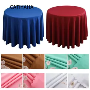 Khăn trải bàn tròn CATIYAHA Chất lượng cao Trang trí nội thất Vỏ bàn màu trơn