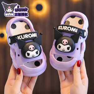 Kuromi Mùa Hè Giày Sandal Trẻ Em Dép Bé Trai Bé Gái Chống Trơn Trượt Baotou Lỗ Giày Trung Nhỏ Trẻ Em Đi Biển Lỗ Giày 821X