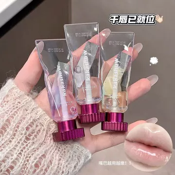 | 【his romand】 | ♬Kakashow Lip Essence Oil Small Ice Cube Crystal Clear Lip Oil Toot Lip Transparent Giảm Khô Ngăn Ngừa Khô Khô Chăm Sóc Môi♦