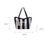 SQ11 Túi Tote vải thanh lịch dung tích lớn dành cho nữ Túi đeo vai phong cách lười biếng Túi xách sọc thông thường