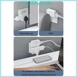 Bộ mở rộng ổ cắm tiết kiệm không gian GODD 2Pin sang 3Pin 2Pin Ổ cắm chuyển đổi an toàn hàng ngày