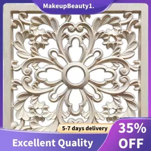 1X Gỗ Cao Su Khắc Hoa Decal Thủ Công Onlay Đính Nội Thất DIY Trang Trí #F: 20 * 20cm