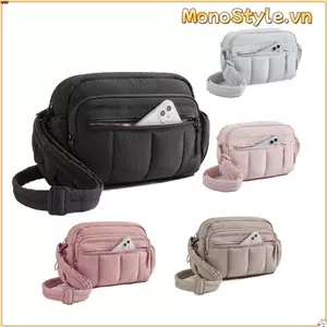 Túi đeo chéo MONOSTYLE, Túi đeo vai phồng chống thấm nước, Túi Tote màu trơn dung tích lớn có thể điều chỉnh thời trang ngoài trời