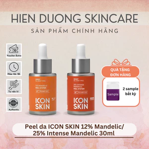 Peel da ICON SKIN 12% Mandelic và 25% Intense Mandelic 30ml - Không bong, giảm mụn, căng bóng