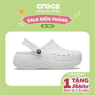 Giày Clog Nữ Crocs Baya Platform - White - 208186-100