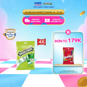 Combo 4 Túi Viên Ngậm Không Đường Doublemint Hương Bạc Hà Túi 30 Gói 2 Viên