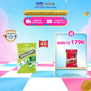Combo 4 Túi Viên Ngậm Không Đường Doublemint Hương Bạc Hà Túi 30 Gói 2 Viên