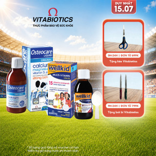 Bộ Dưỡng Chất Cho Bé TPBVSK Osteocare Liquid & Wellkid Multi - Vitamin Liquid Vitabiotics