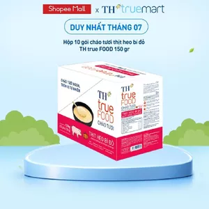 Hộp 10 gói cháo tươi thịt heo bí đỏ TH true FOOD 150 g (150 g x10 gói)
