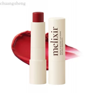 Melixir Vegan Lip Butter (12 Màu), Son dưỡng môi màu dưỡng ẩm, Không ong, Không chứa dầu, Không chứa dầu, Thực vật, Dưỡng ẩm môi khô & nứt nẻ với bơ hạt mỡ, Sheer, Finis tự nhiên